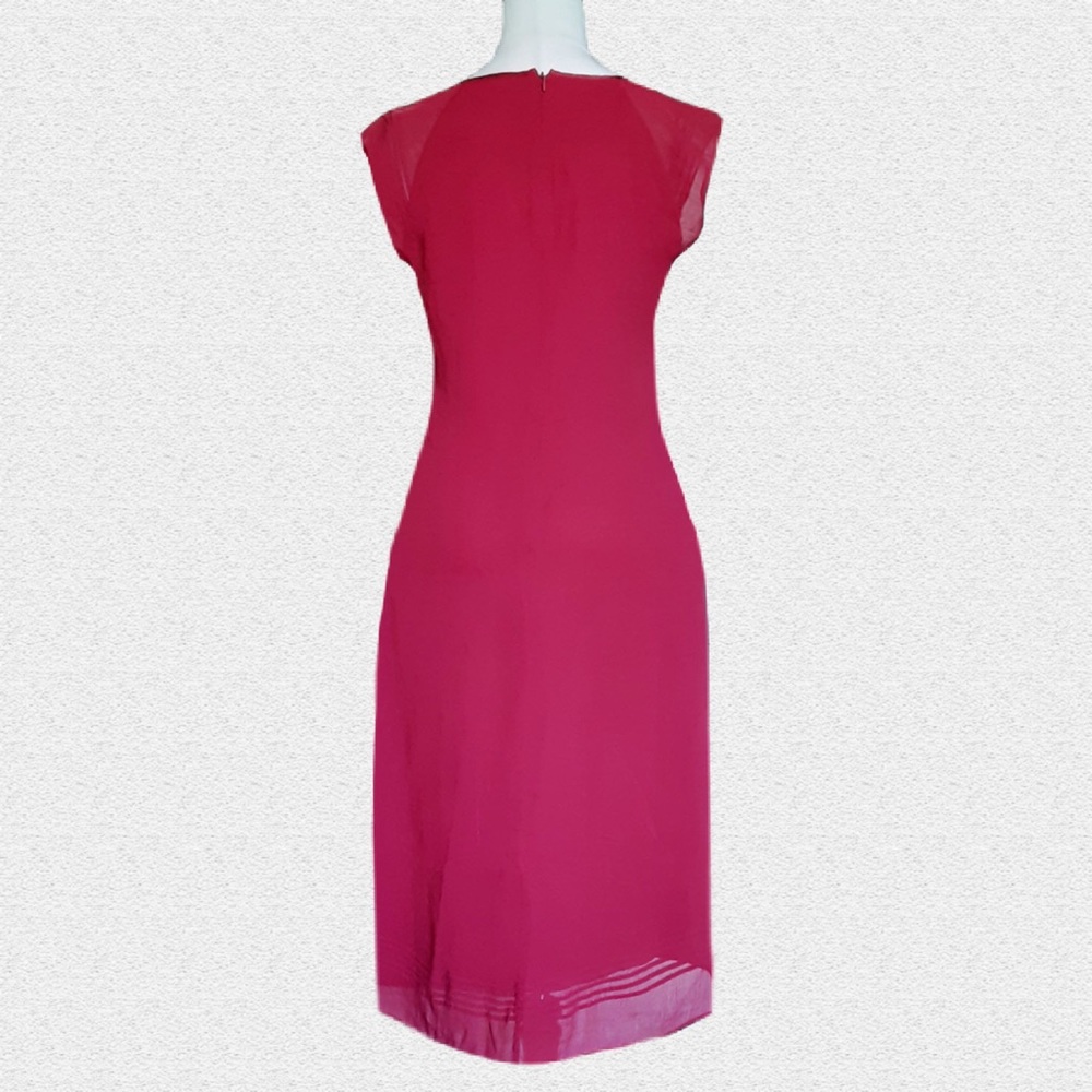 DAVID LAWRENCE Magenta Formal Midi Dress, 100% Viscose. Design, Smart Casual - Picture 2 of 8